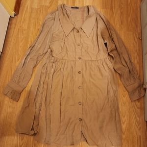 Shein large button up tan dress
